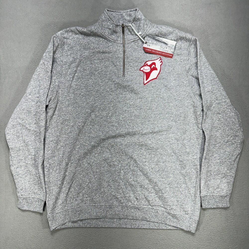 Triblend Sweats League 1/4 Zip Sweatshirt Mens XL Gray Cardinal Athleisure Sport